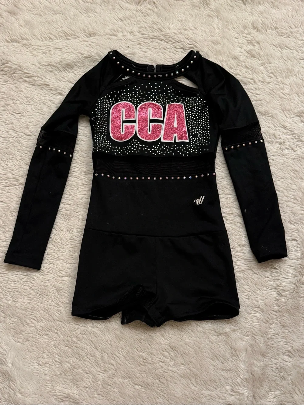 Varsity Black and Pink cheerleading outfit blinged out size YM
